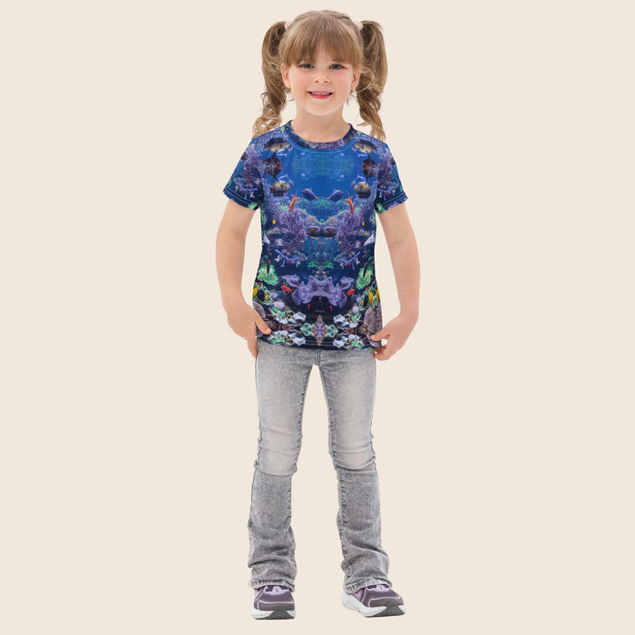 Sea & Fish Print Kids Cotton T-Shirt | All-Over Print