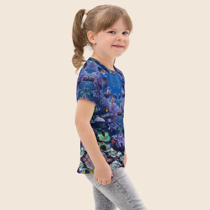 Sea & Fish Print Kids Cotton T-Shirt | All-Over Print