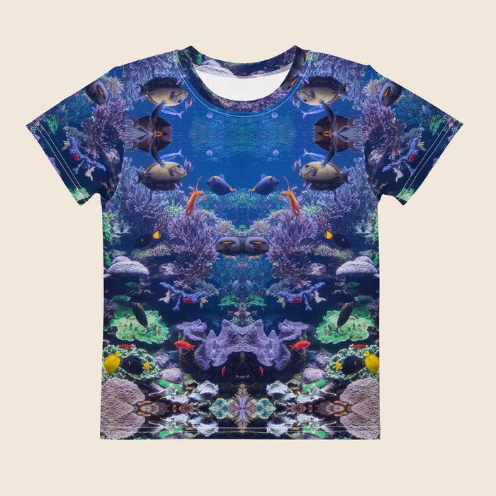 Sea & Fish Print Kids Cotton T-Shirt | All-Over Print