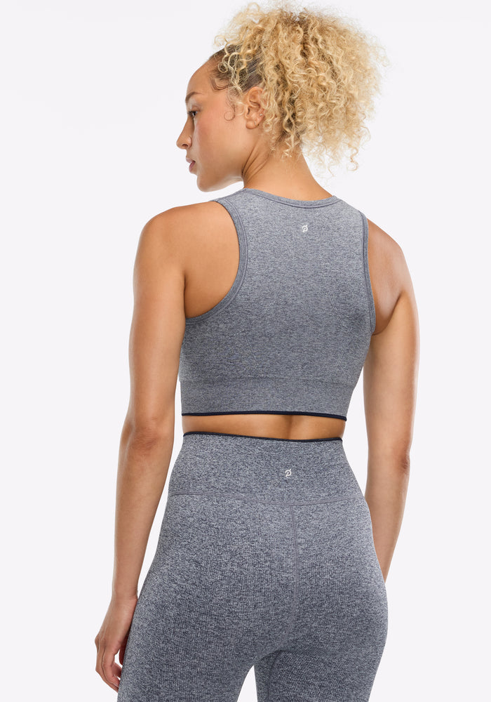 Seamless Melange High Neck Bra