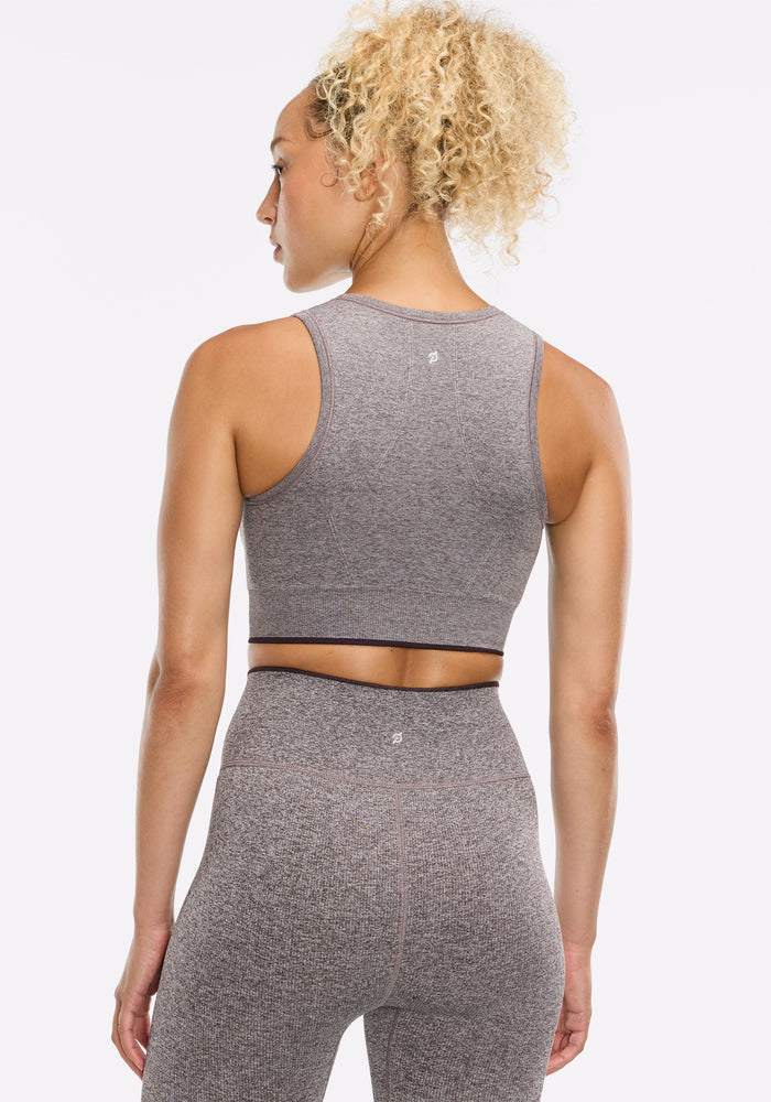 Seamless Melange High Neck Bra