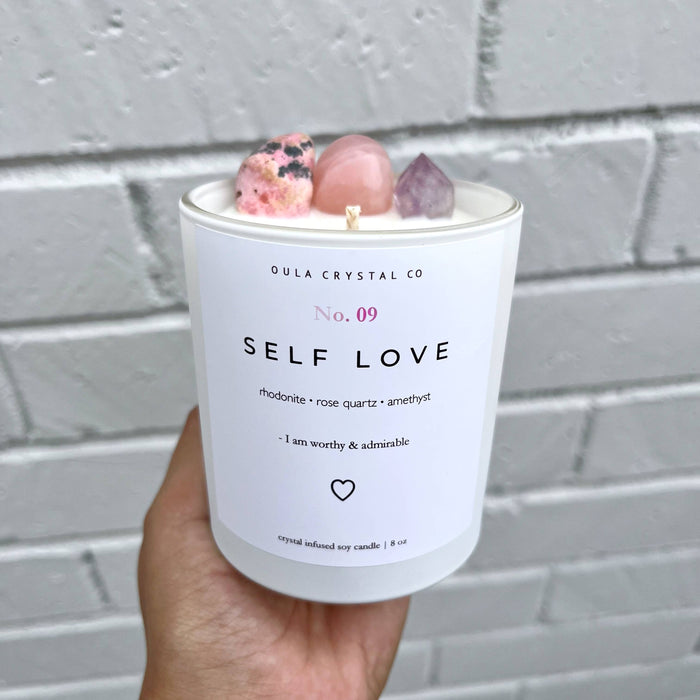 Self Love Crystal Candle · Crystal Infused · Soy