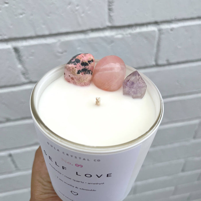 Self Love Crystal Candle · Crystal Infused · Soy
