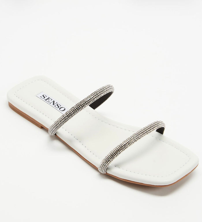 Senso Holly Flat Diamanté Slides