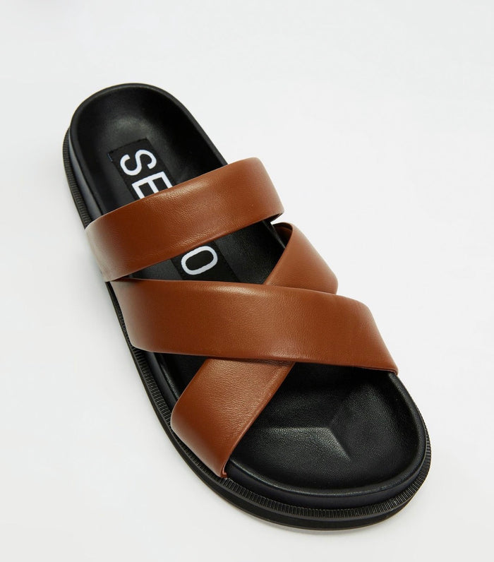 Senso Nico Tan Leather Slides