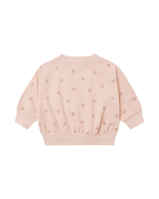 set outfit relaxed hearts sweatshirt and sweatpants - dusty rose