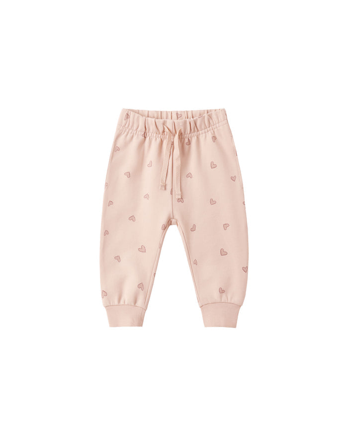 set outfit relaxed hearts sweatshirt and sweatpants - dusty rose