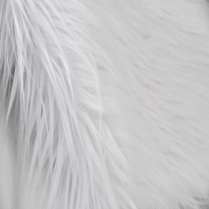 White Shaggy Long Pile Faux Fur Fabric (4") - Fashion Fabrics LLC