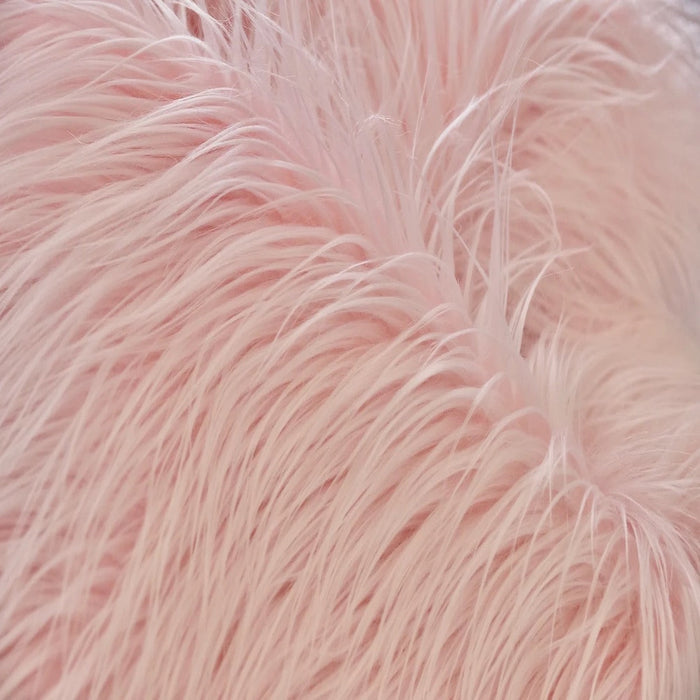 Light Pink Shaggy Long Pile Faux Fur Fabric (4") - Fashion Fabrics LLC