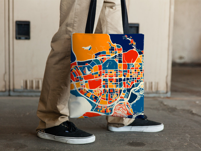 Shenzhen Map Tote Bag - China Map Tote Bag 15x15