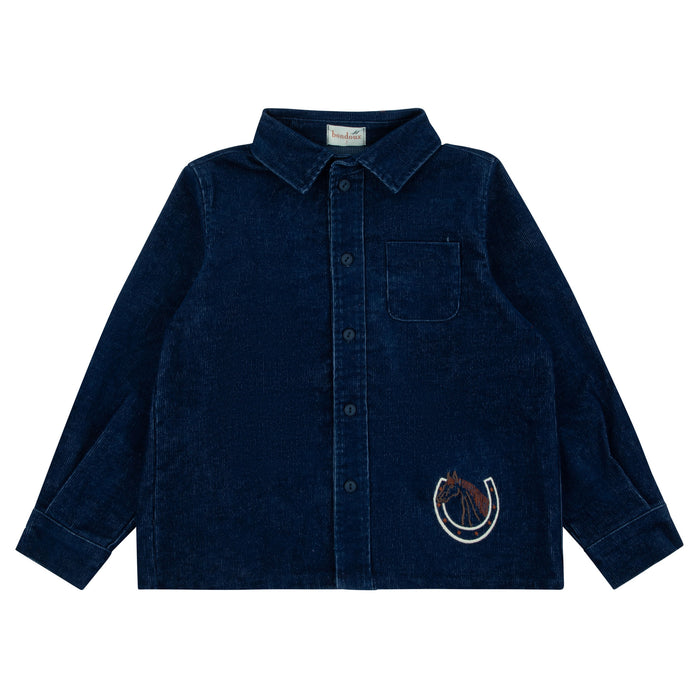 shirt l/s courdroy horse shoe - classic navy