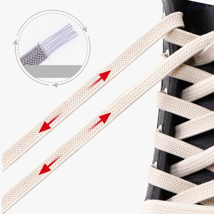 Shoelaces with elastic buckle closure
