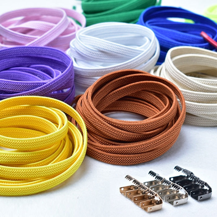 Shoelaces with elastic buckle closure