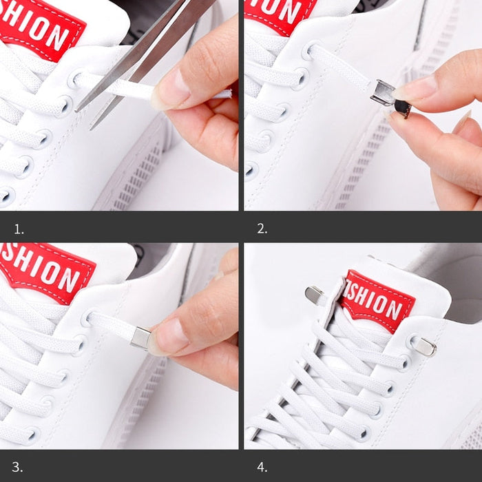 Shoelaces with elastic buckle closure
