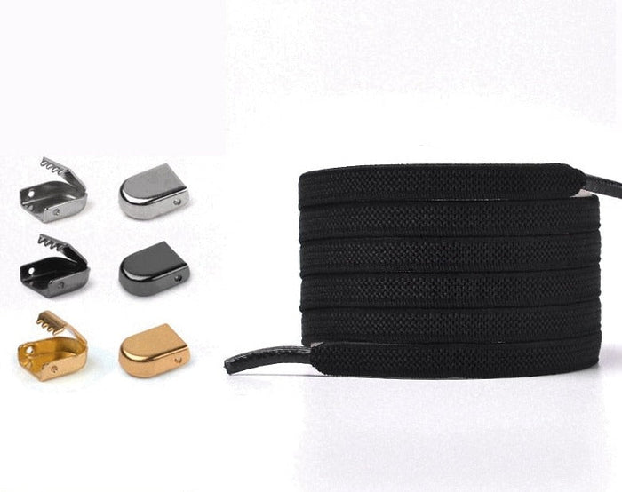Shoelaces with elastic buckle closure