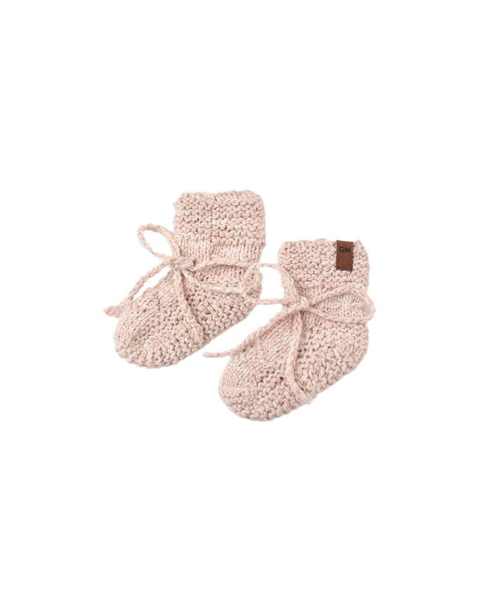 shoes knit booties - dusty rose