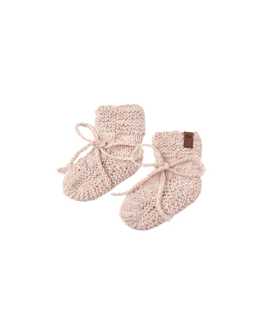 shoes knit booties - dusty rose