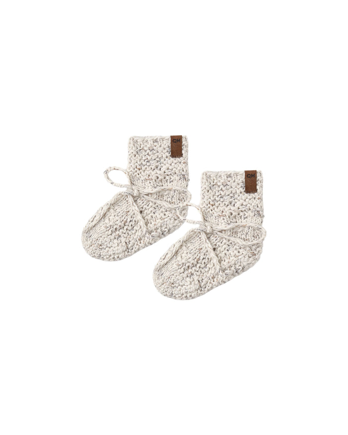 shoes knit booties - natural confetti