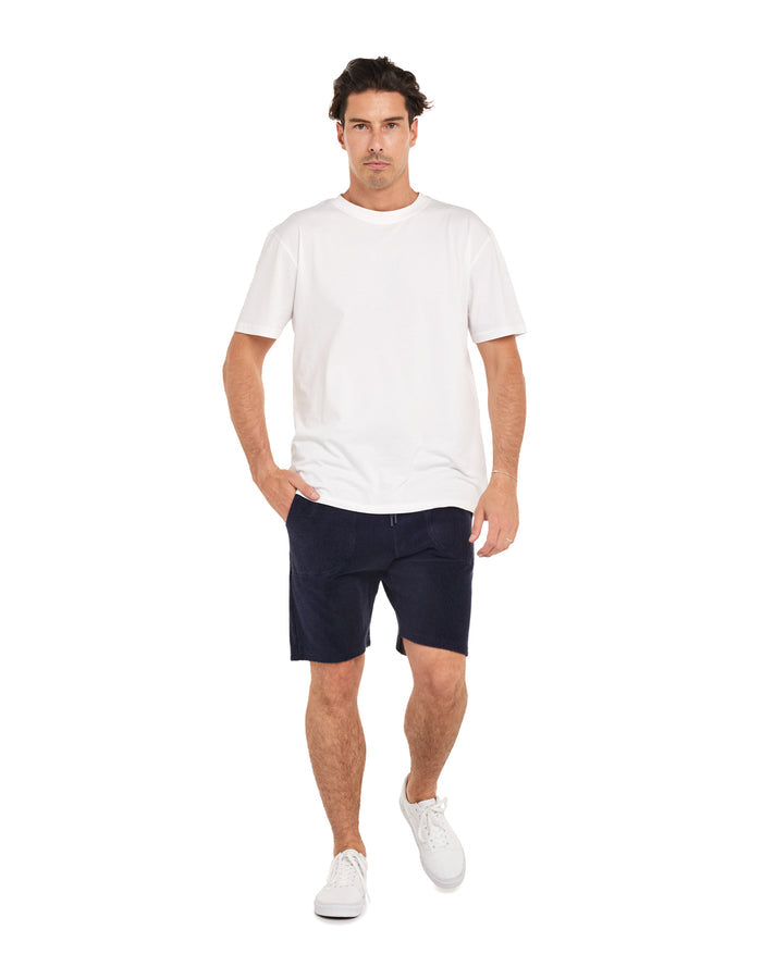 short joggging spongenavy PULLIN en coton