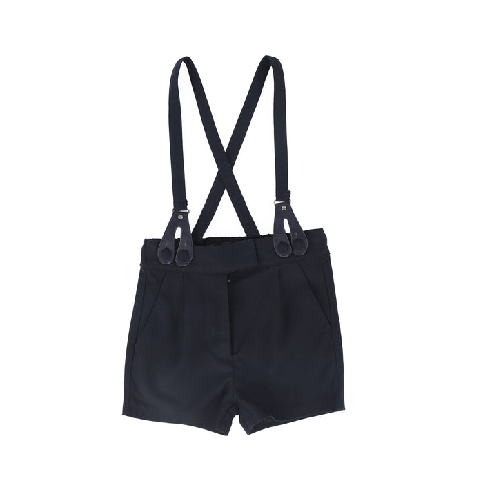 shorts double button suspender - navy