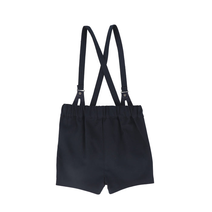 shorts double button suspender - navy