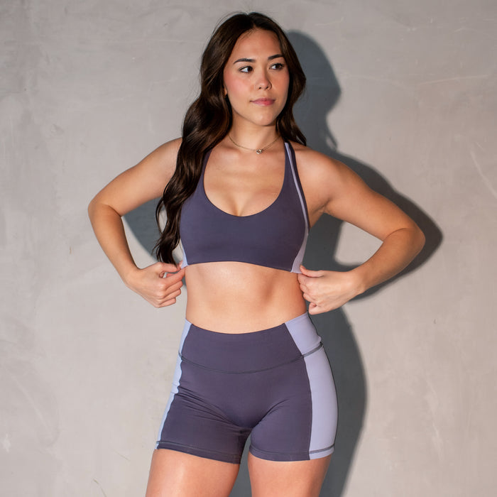 Periscope + Lavender Fields Sideline Racerback Sports Bra - Medium Support by FLEO - 1