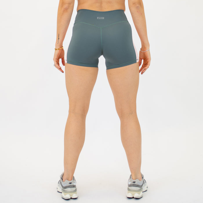 Balsam + Strawberry Cream Sideline Short 5" - No Front Seam - High Rise by FLEO - 6