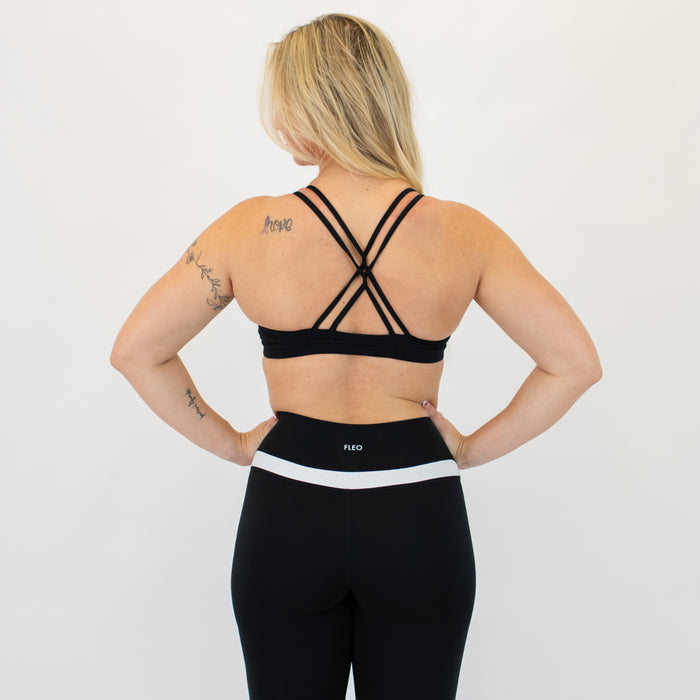 Black Sierra Sports Bra - Medium Support by FLEO - 2