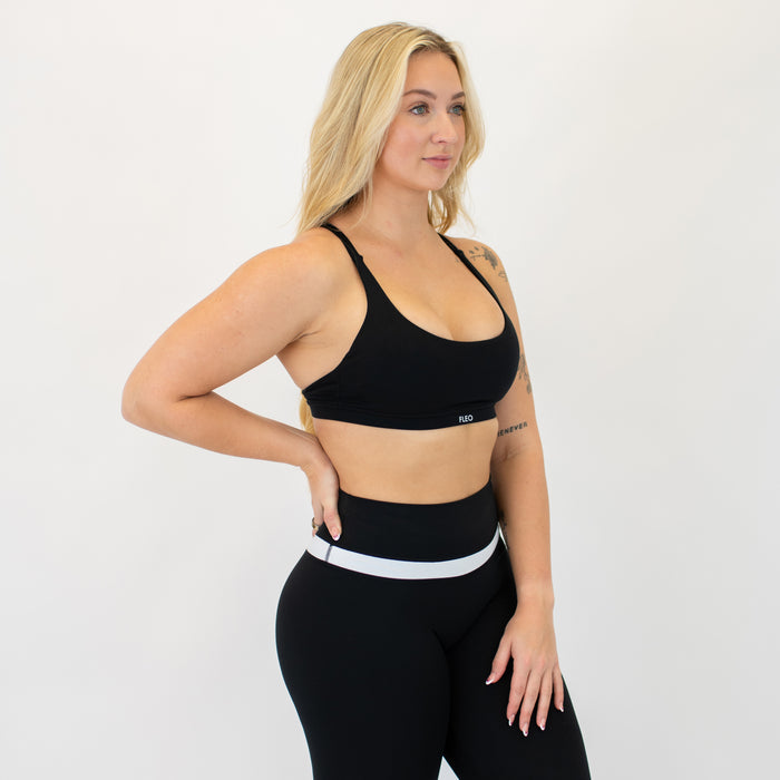 Black Sierra Sports Bra - Medium Support by FLEO - 4