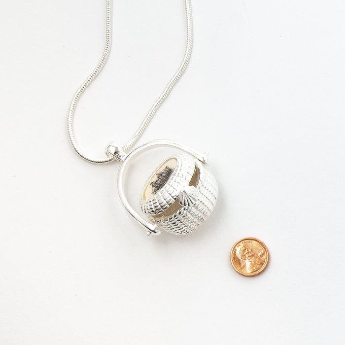 Silver Nantucket Basket Necklace