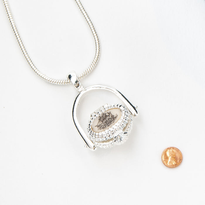 Silver Nantucket Basket Necklace