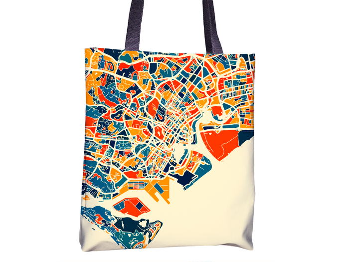 Singapore Map Tote Bag - Malay Peninsula Map Tote Bag 15x15