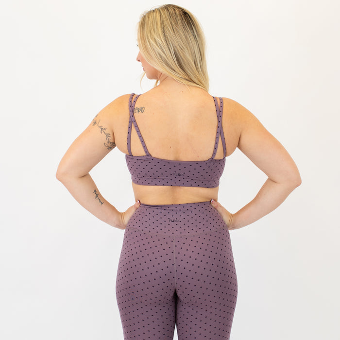Smoky Mauve Mini Dot Siren Notch Bra - Medium Support by FLEO - 2