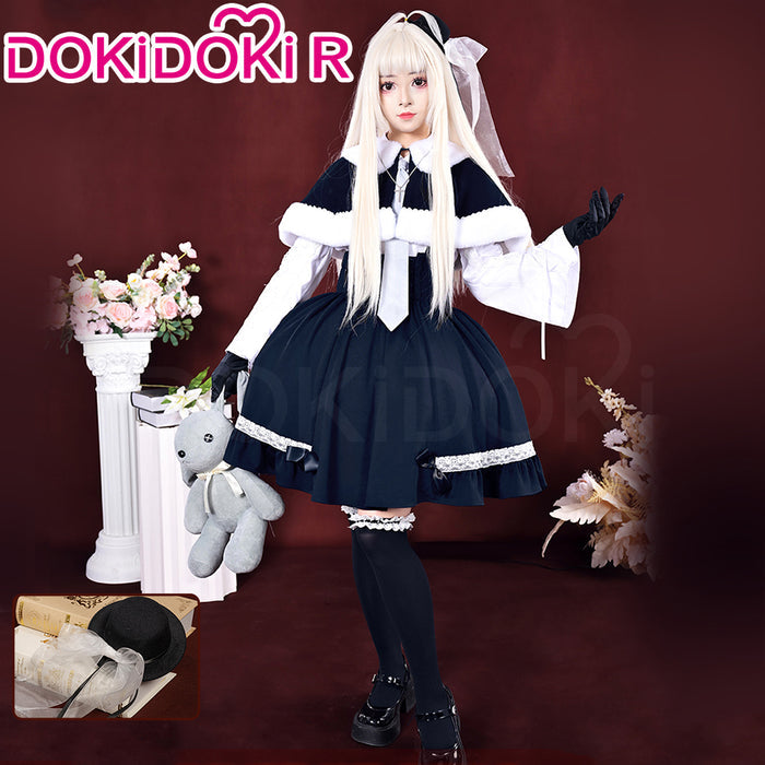 【Size S-2XL】DokiDoki-R Anime Yosuga no Sora Cosplay Kasugano Sora Costume Winter Navy Blue White