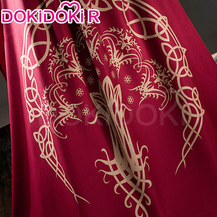 【Size XS-3XL】Dokidoki Game Cosplay Costume Brown Dress Red Cape