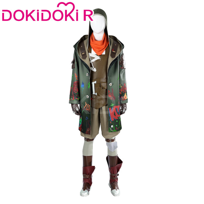 【Size XS-3XL】DokiDoki-R  Game Cosplay Green Man Costume Shaattered The Tiime