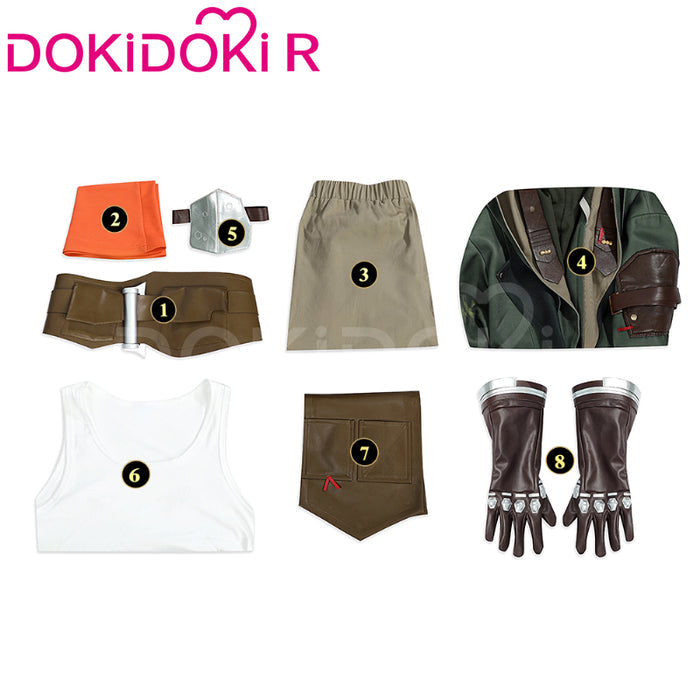 【Size XS-3XL】DokiDoki-R  Game Cosplay Green Man Costume Shaattered The Tiime