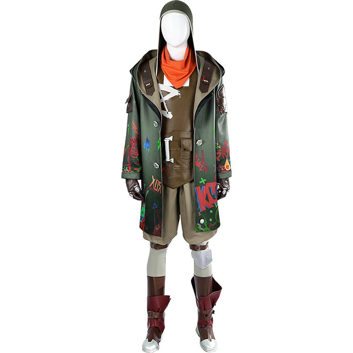 【Size XS-3XL】DokiDoki-R  Game Cosplay Green Man Costume Shaattered The Tiime