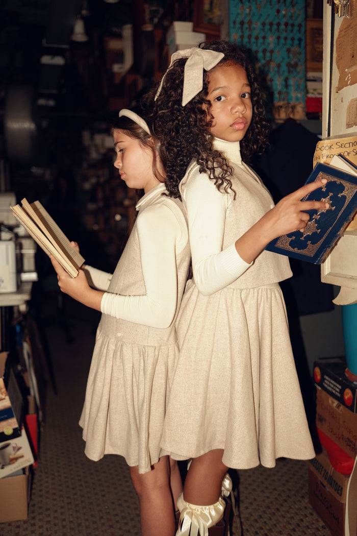 skirt marled wool circle - oatmeal