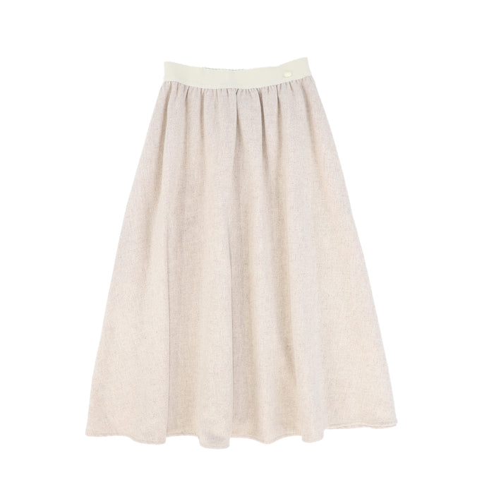 skirt midi marled wool - oatmeal