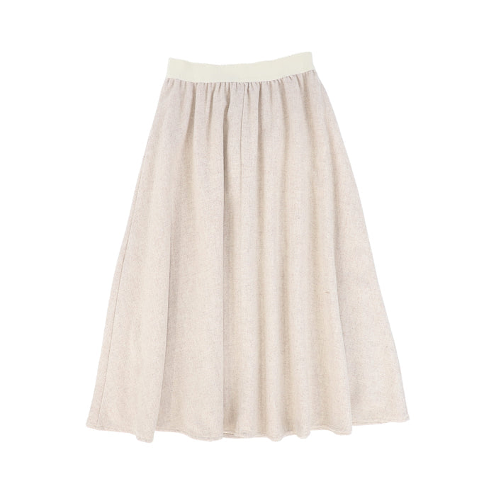 skirt midi marled wool - oatmeal