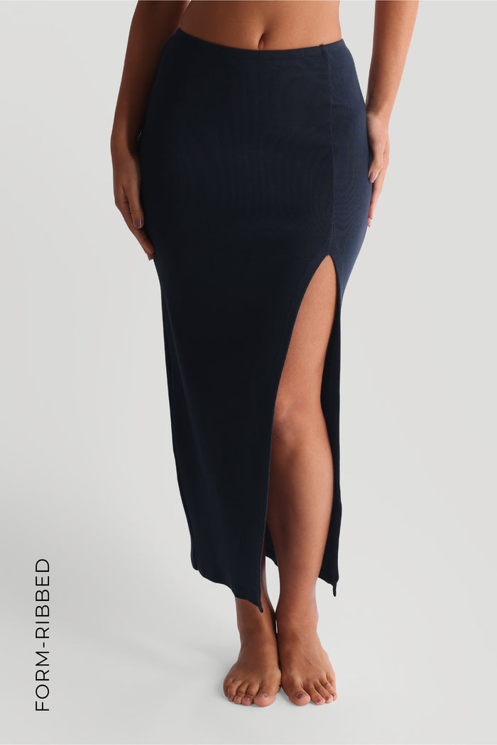 Slit Maxi Skirt - Navy