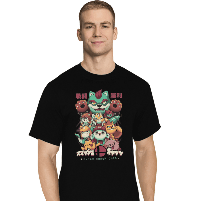 Shirts T-Shirts, Tall / Large / Black Smash Cats