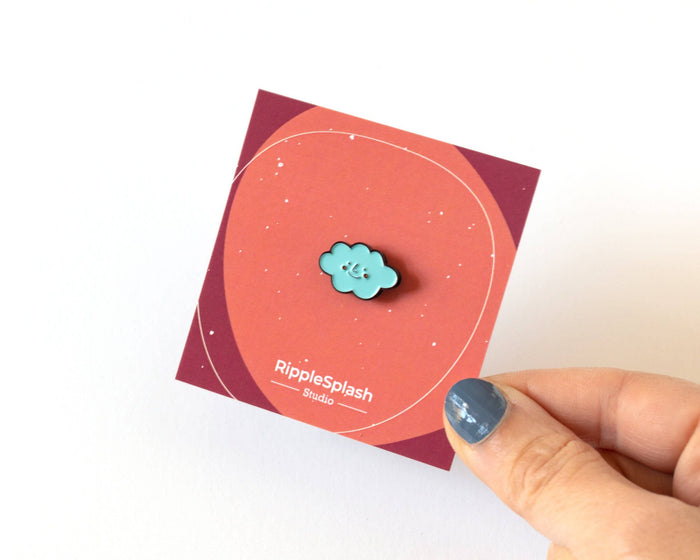 Smiley Cloud Enamel Pin