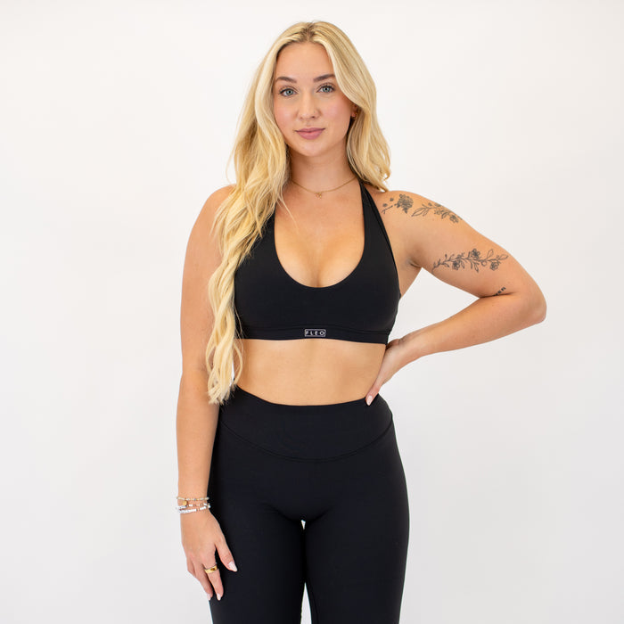 Black SmoothSculpt Jade Sports Bra - Medium Support by FLEO - 1