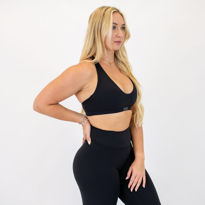 Black SmoothSculpt Jade Sports Bra - Medium Support by FLEO - 4