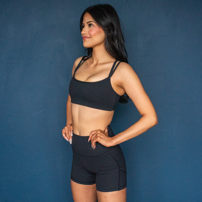 Black SmoothSculpt Paige Sports Bra - Medium Support by FLEO - 3
