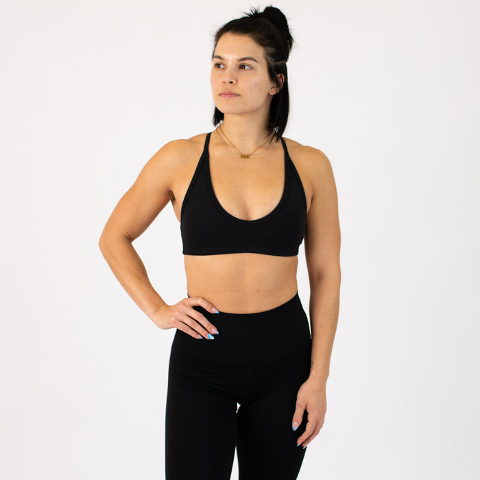 Black SmoothSculpt Raven Sports Bra - Light Support by FLEO - 1
