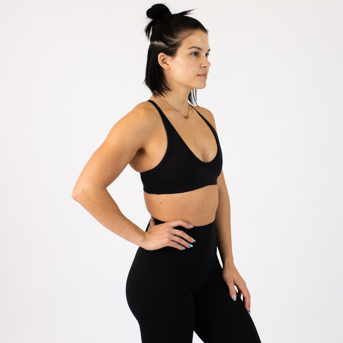 Black SmoothSculpt Raven Sports Bra - Light Support by FLEO - 3