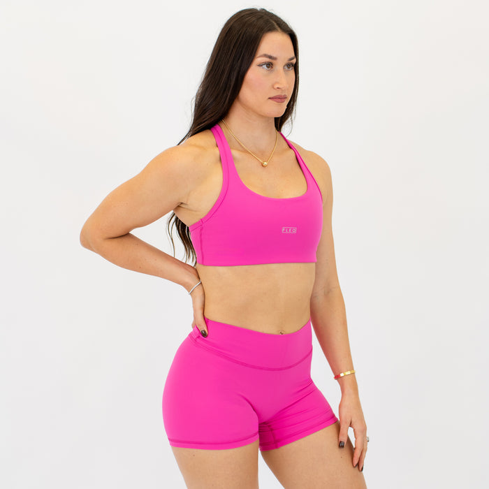 Hot Fuchsia SmoothSculpt Sage Racerback Sports Bra - Medium Support by FLEO - 4